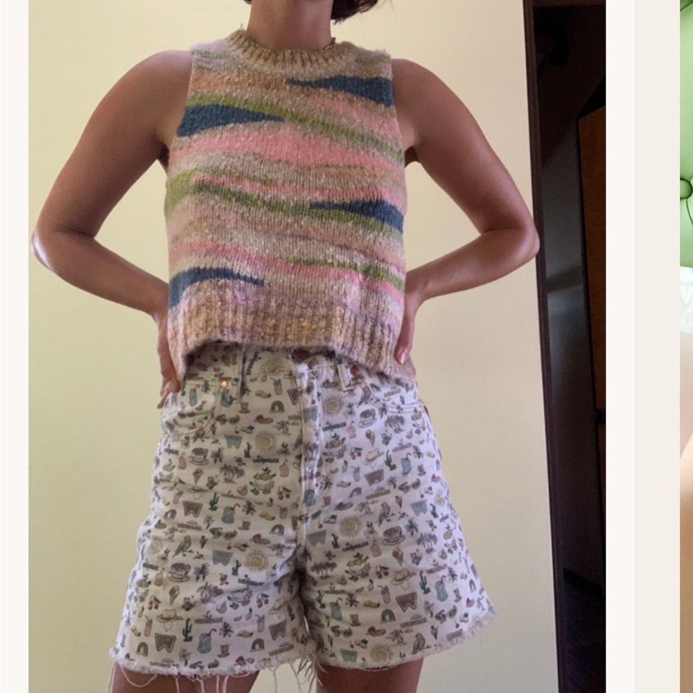 Pilcro Multicolor Knit Tank Top in Pink, Blue, Green - Picture 8 of 9